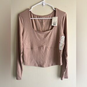 a new day Women's Long Sleeve Square Neck Top - Mauve